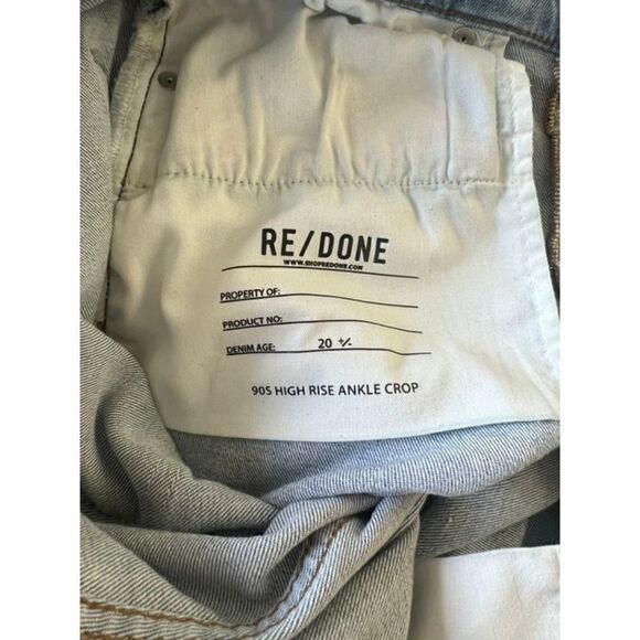 RE/DONE 90s High Rise Ankle Crop Jeans Size 29 - Color Costa Indigo - Picture 3 of 6
